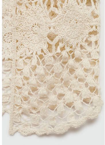 MANGO TEENS gehaakt gilet beige Meisjes Polyester Openvallende hals Effen 158(XS) - Foto 2