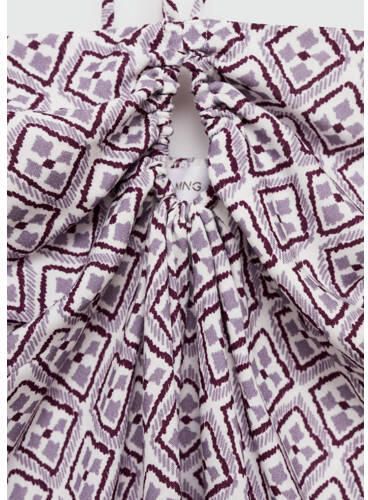MANGO TEENS haltertop met all over print lila Paars All over print 152(XXS)