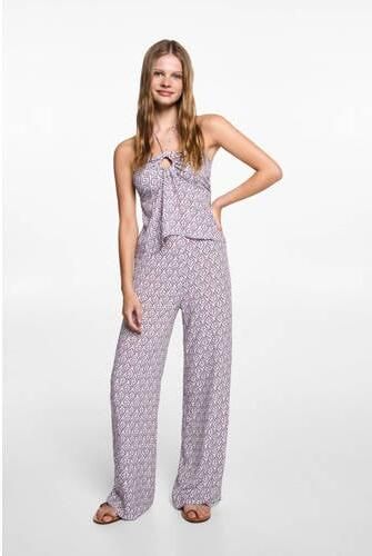 MANGO TEENS haltertop met all over print lila Paars All over print 152(XXS) - Foto 3