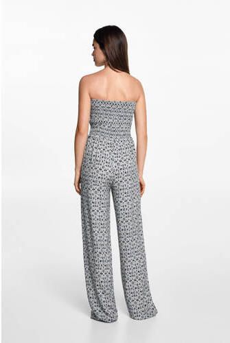 GO TEENS jumpsuit met all over print beige grijs Viscose All over print 152(XXS) - Foto 1