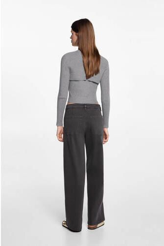 MANGO TEENS low waist broek antraciet Grijs Meisjes Katoen Effen 152(XXS) - Foto 2