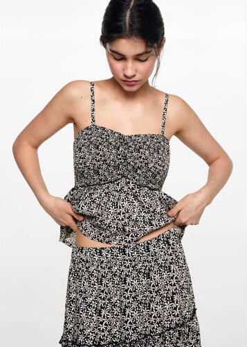 MANGO TEENS maxi rok zwart Meisjes Viscose Bloemen 152(XXS)