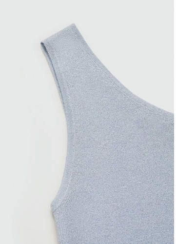 MANGO TEENS one shoulder top pastelblauw Effen 152(XXS)