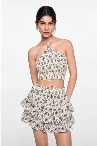 Mango Kids skort ecru Rok Meisjes Katoen All over print 152(XXS) - Foto 3