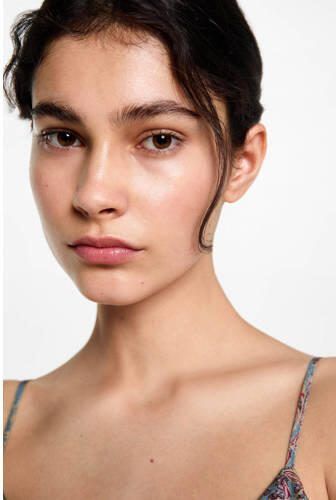 MANGO TEENS spaghettitop met all over print lichtblauw paars roze Meisjes Viscose V-hals 152(XXS) - Foto 2