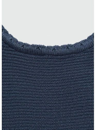 Mango Kids top marine Blauw Meisjes Viscose Ronde hals Effen 152(XXS)