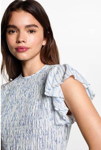 MANGO TEENS top wit blauw Meisjes Viscose Ronde hals Effen 152(XXS) - Foto 2