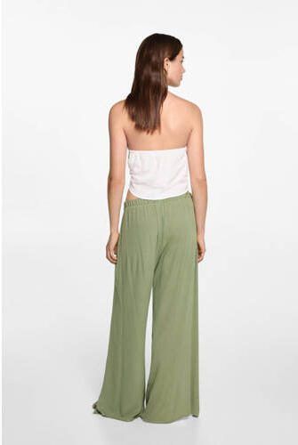 MANGO TEENS wide leg broek beige kaki Meisjes Viscose Effen 152(XXS) - Foto 3
