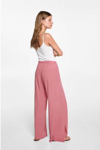 MANGO TEENS wide leg broek roze Meisjes Viscose Effen 152(XXS)