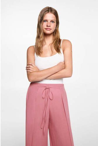 MANGO TEENS wide leg broek roze Meisjes Viscose Effen 152(XXS) - Foto 3