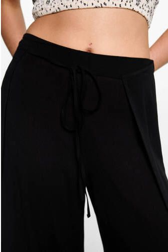 MANGO TEENS wide leg broek zwart Meisjes Viscose Effen 152(XXS)