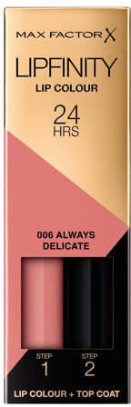 Max Factor Lipfinity Lip Colour 2-step Long Lasting lippenstift 006 Always Delicate Roze - Foto 3