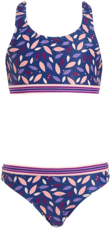 Me & My Monkey crop bikini Macy donkerblauw Meisjes Polyester All over print 128