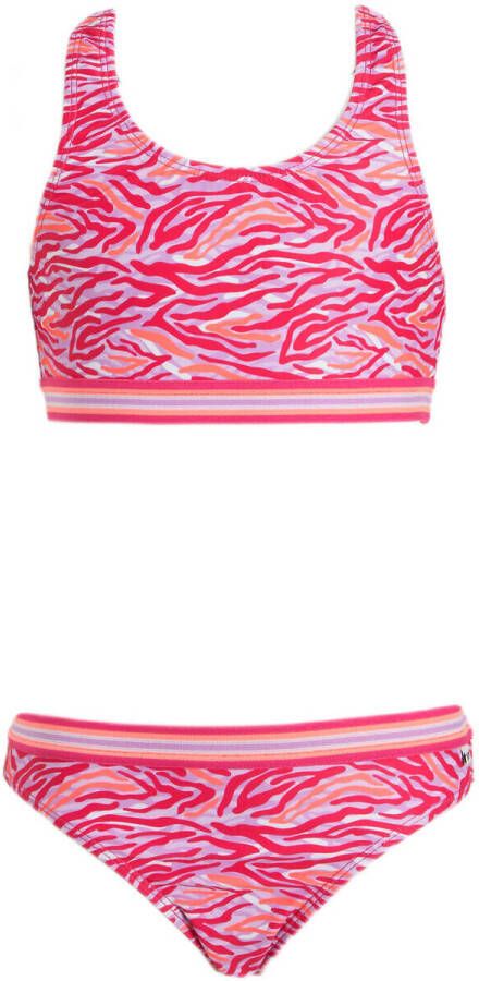Me & My Monkey crop bikini Macy roze Meisjes Gerecycled polyester All over print 116