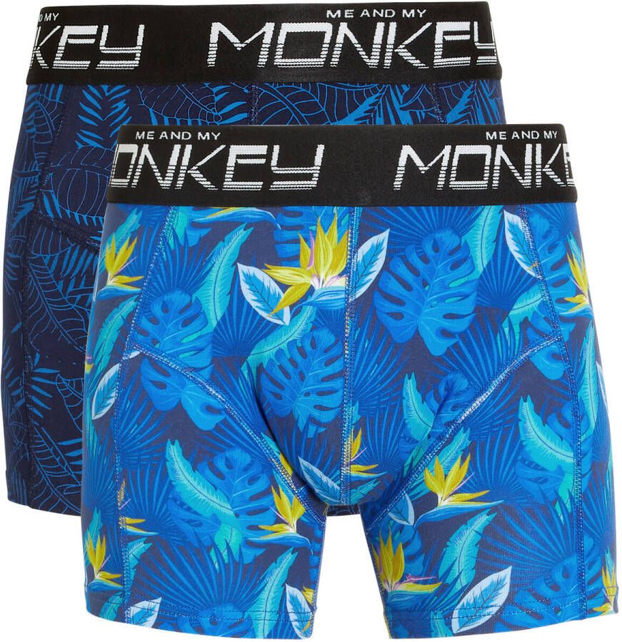Me & My Monkey boxershort set van 2 kobalt Blauw Jongens Stretchkatoen 116