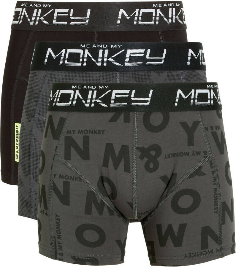 Me & My Monkey boxershort set van 3 zwart army Jongens Stretchkatoen 152 - Foto 2