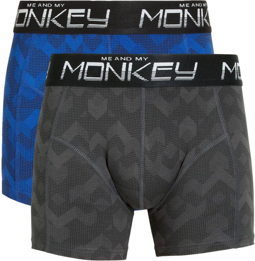Me & My Monkey boxershort set van 2 blauw army Jongens Stretchkatoen 104 - Foto 2