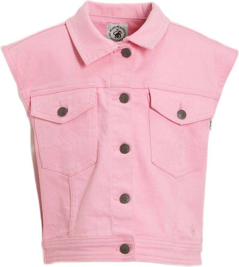 Me & My Monkey gilet Madelon prism pink Roze Meisjes Stretchdenim Klassieke kraag 104 - Foto 5
