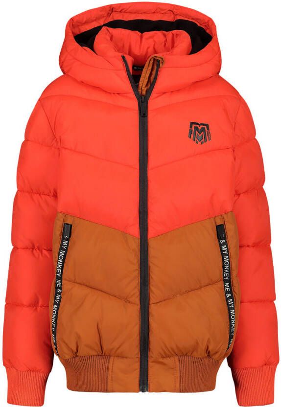 Me & My Monkey gewatteerde winterjas oranje