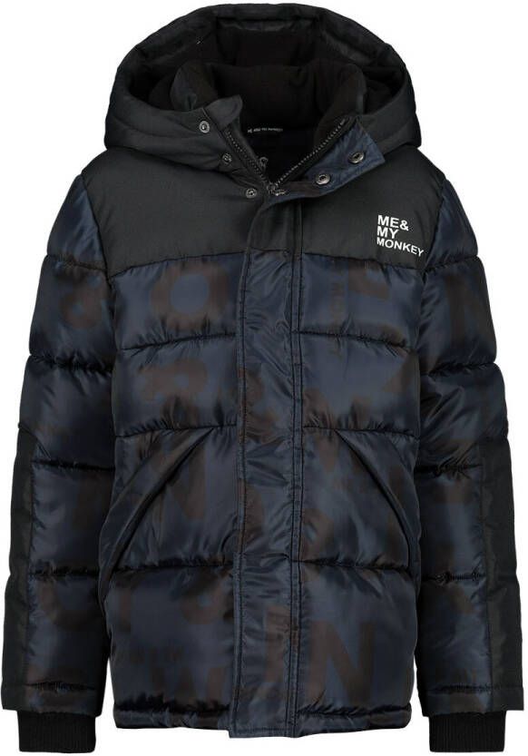 Me & My Monkey gewatteerde winterjas Karam donkerblauw