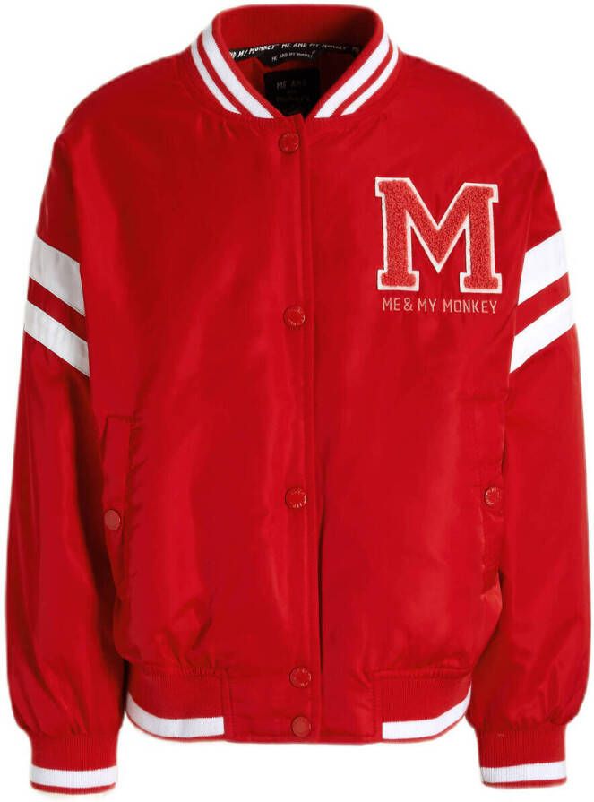 Me & My Monkey bomberjack Meggy met logo rood Jas Meisjes Polyester Ronde hals 104