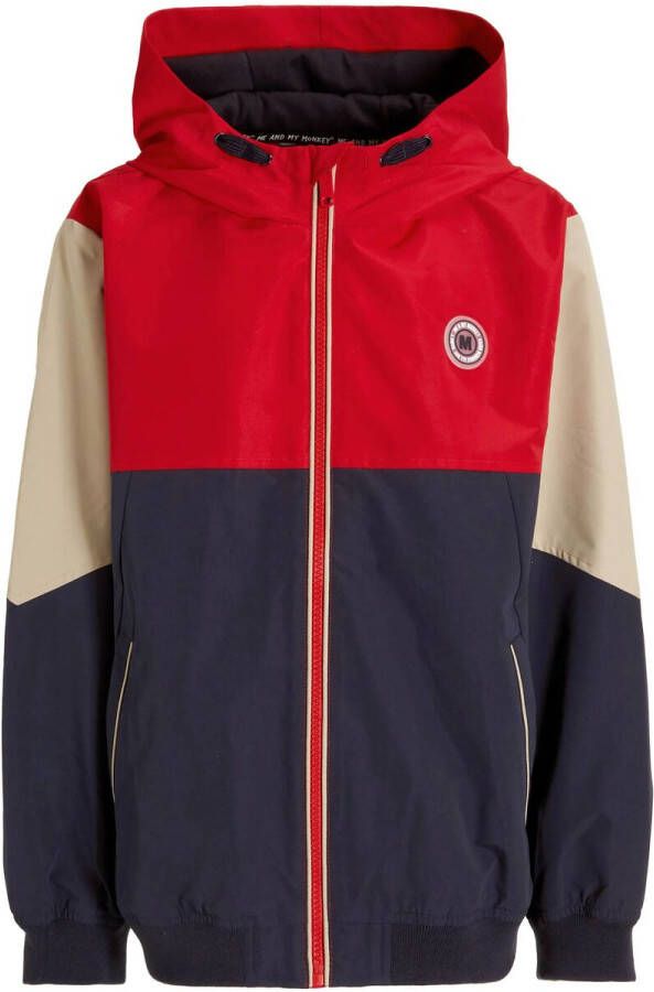 Me & My Monkey jas Max zand donkerblauw rood Beige Jongens Polyester Ronde hals 116