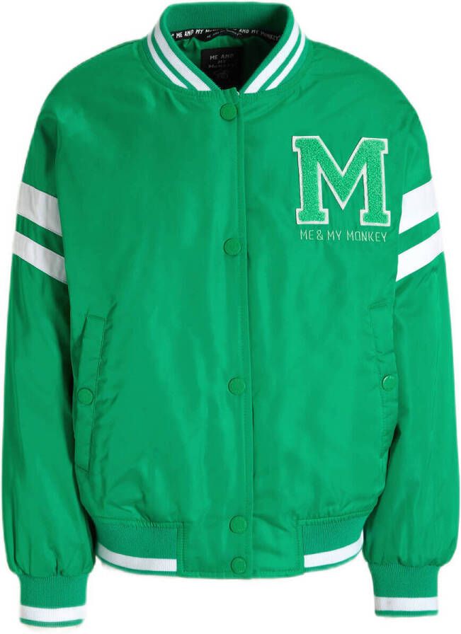 Me & My Monkey bomberjack Meggy met logo groen Jas Meisjes Polyester Ronde hals 116