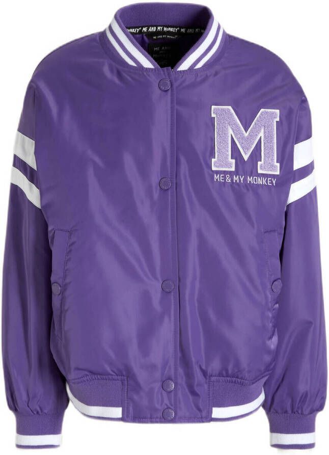 Me & My Monkey bomberjack Meggy met logo paars Jas Meisjes Polyester Ronde hals 104