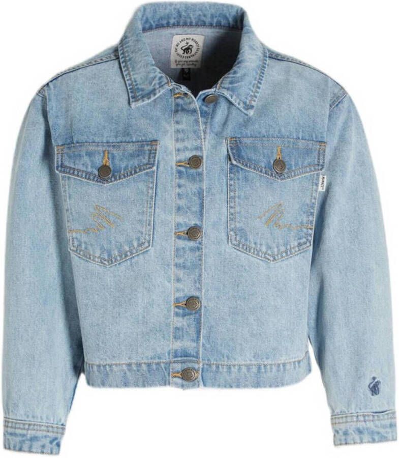 Me & My Monkey spijkerjas Mae light blue wash Blauw Meisjes Denim Klassieke kraag 116