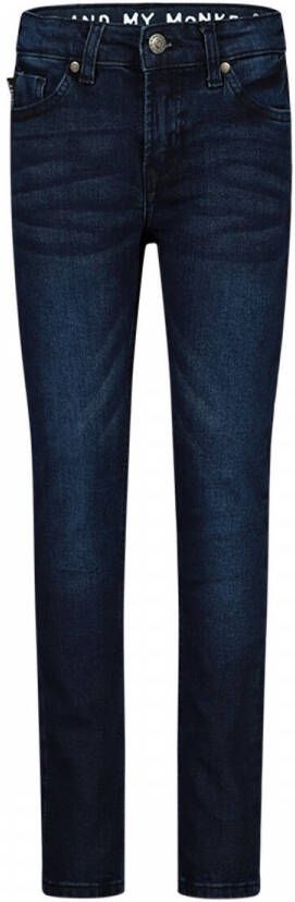 Me & My Monkey skinny jeans dark denim Blauw Jongens Stretchdenim Effen 176