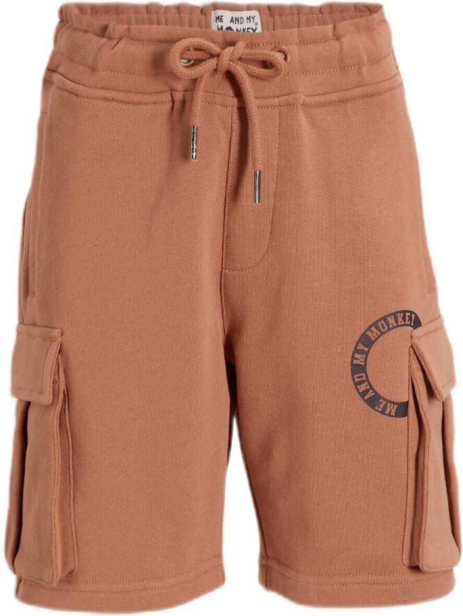 Me & My Monkey cargo short Mitchel met printopdruk bruin Korte broek Jongens Sweat 128