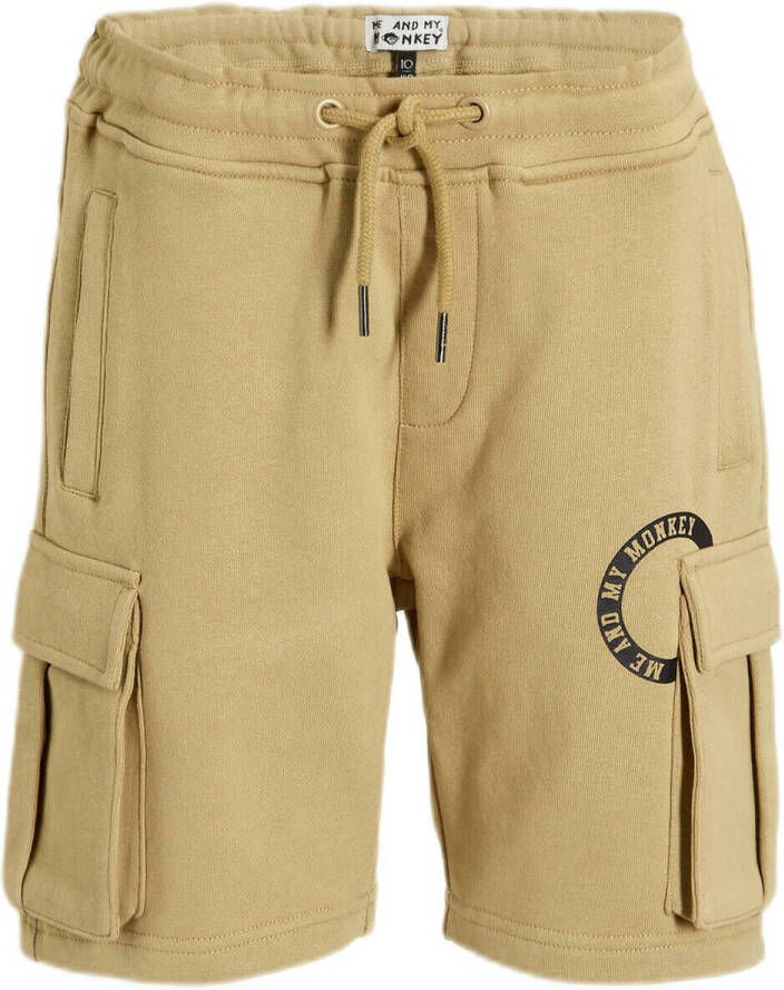 Me & My Monkey cargo short Mitchel met printopdruk zand Korte broek Beige Jongens Sweat 116