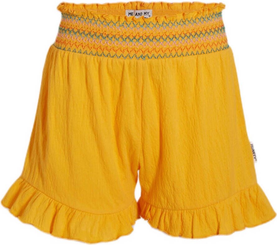 Me & My Monkey short Madelein geel Korte broek Meisjes Stretchkatoen Effen 140