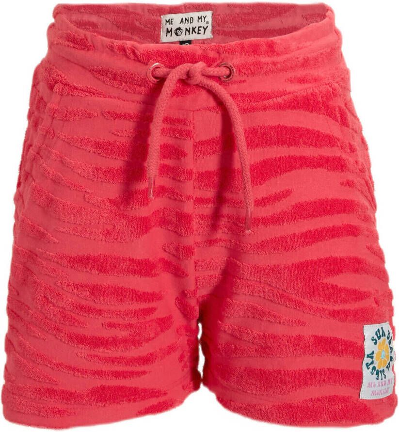 Me & My Monkey badstof short Maggy met zebraprint roze Korte broek Zebraprint 116