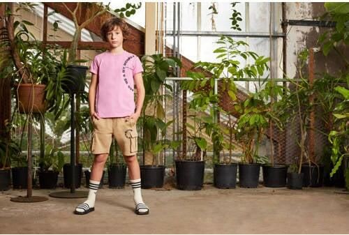Me & My Monkey cargo short Mitchel met printopdruk zand Korte broek Beige Jongens Sweat 116 - Foto 2