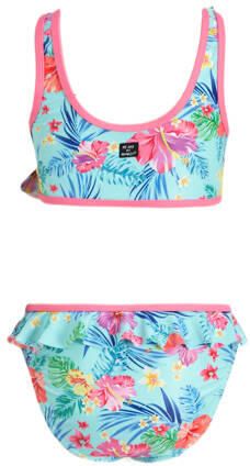 Me & My Monkey crop bikini met ruches lichtblauw roze Meisjes Gerecycled polyester (duurzaam) 116 - Foto 2