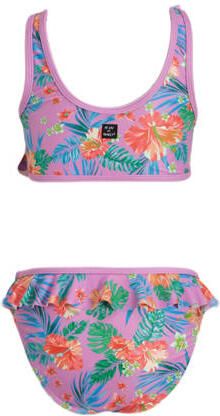 Me & My Monkey crop bikini met ruches paars multi Meisjes Polyester All over print 152 - Foto 2