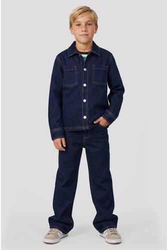 Me & My Monkey denim overshirt donkerblauw Overhemd Jongens Stretchdenim Klassieke kraag - Foto 3