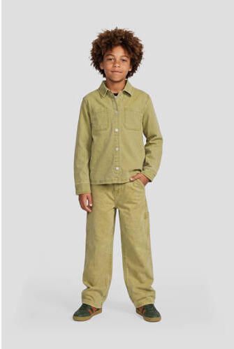Me & My Monkey denim overshirt olijfgroen Overhemd Jongens Stretchdenim Klassieke kraag - Foto 3