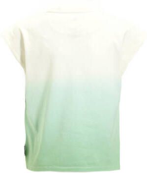 Me & My Monkey dip dye T-shirt Pluk wit groen Meisjes Katoen Ronde hals 110 116