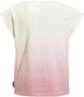 Me & My Monkey dip dye T-shirt Pluk wit roze Meisjes Katoen Ronde hals 110 116