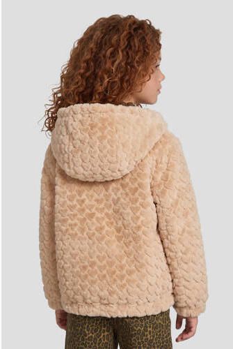 Me & My Monkey faux fur winterjas zand Beige Meisjes Imitatiebont Capuchon - Foto 5