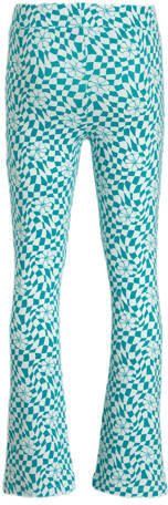 Me & My Monkey flared broek Madison met all over print blauw wit Meisjes Sweat 128 - Foto 3