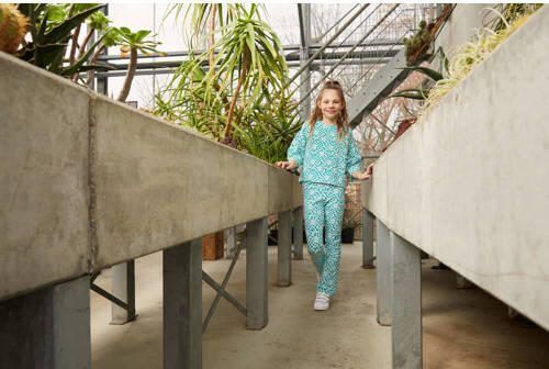 Me & My Monkey flared broek Madison met all over print blauw wit Meisjes Sweat 128 - Foto 2