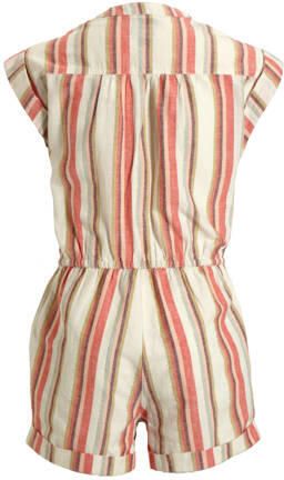 Me & My Monkey gestreepte playsuit Pip multi Meisjes Katoen Henleykraag 110 116