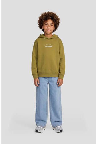 Me & My Monkey hoodie met backprint olijfgroen Sweater Jongens Katoen Capuchon - Foto 4
