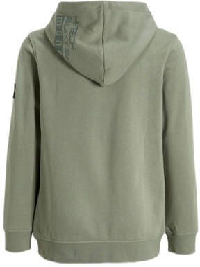 Me & My Monkey hoodie Nilesh met tekstopdruk khaki Trui Groen Jongens Sweat Capuchon 116 - Foto 2