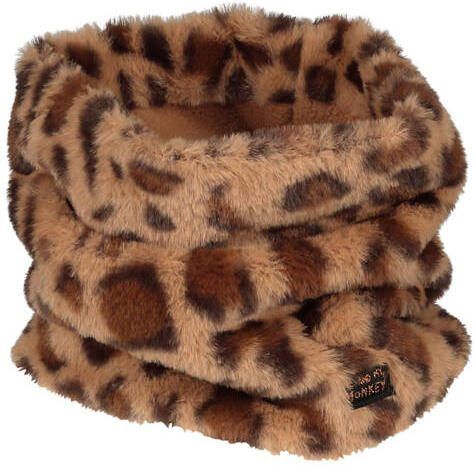 Me & My Monkey hoofdband + colsjaal met panterprint bruin Muts sjaal Imitatiebont SIZE1 - Foto 2