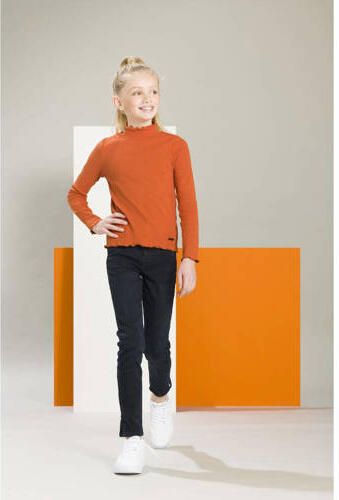 Me & My Monkey longsleeve donkerblauw Oranje Meisjes Stretchkatoen Opstaande kraag 116-122 - Foto 2