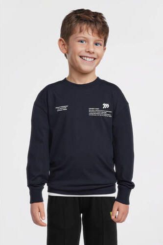 Me & My Monkey longsleeve met printopdruk Blauw Jongens Katoen Ronde hals